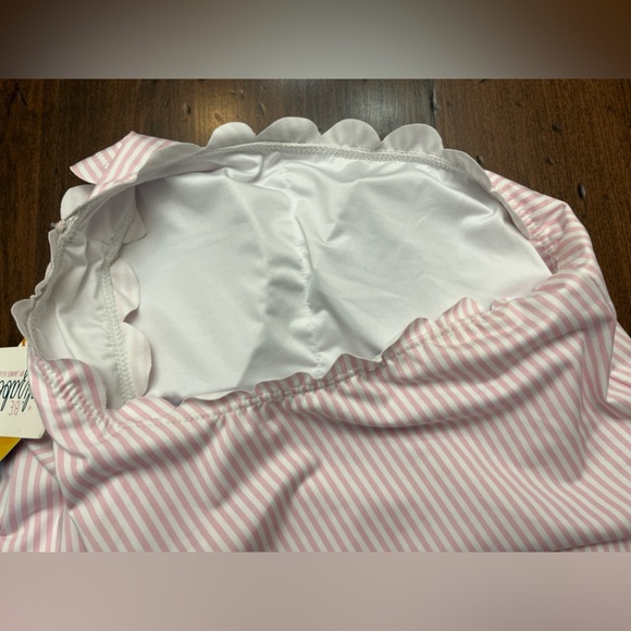 Be Elizabeth James & Lottie Scalloped Swimsuit Pink Stripe 14 Modest Southern - Picture 4 of 9